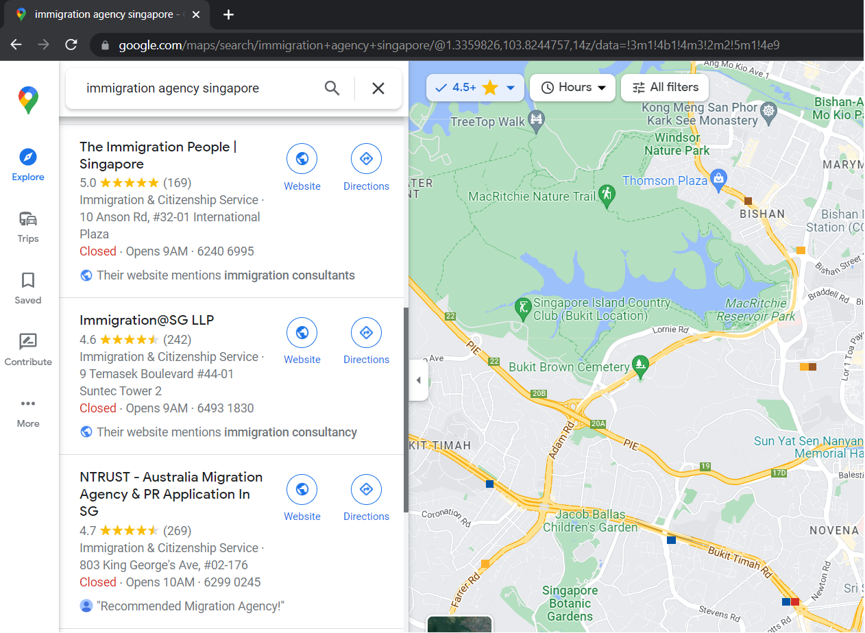 Top Immigration Agencies in Singapore based on Google Reviews