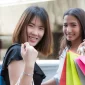 2 girls enjoying their shopping trip in Tanjong Pagar Malls